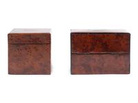 Two French Brass Inlaid Burlwood Boxes