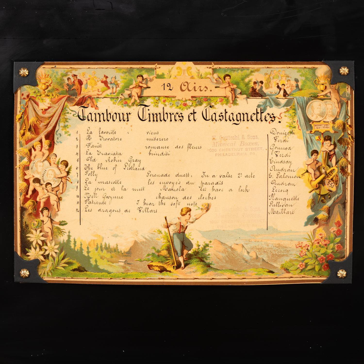 A Swiss "Bells in Sight" Cylinder Music Box