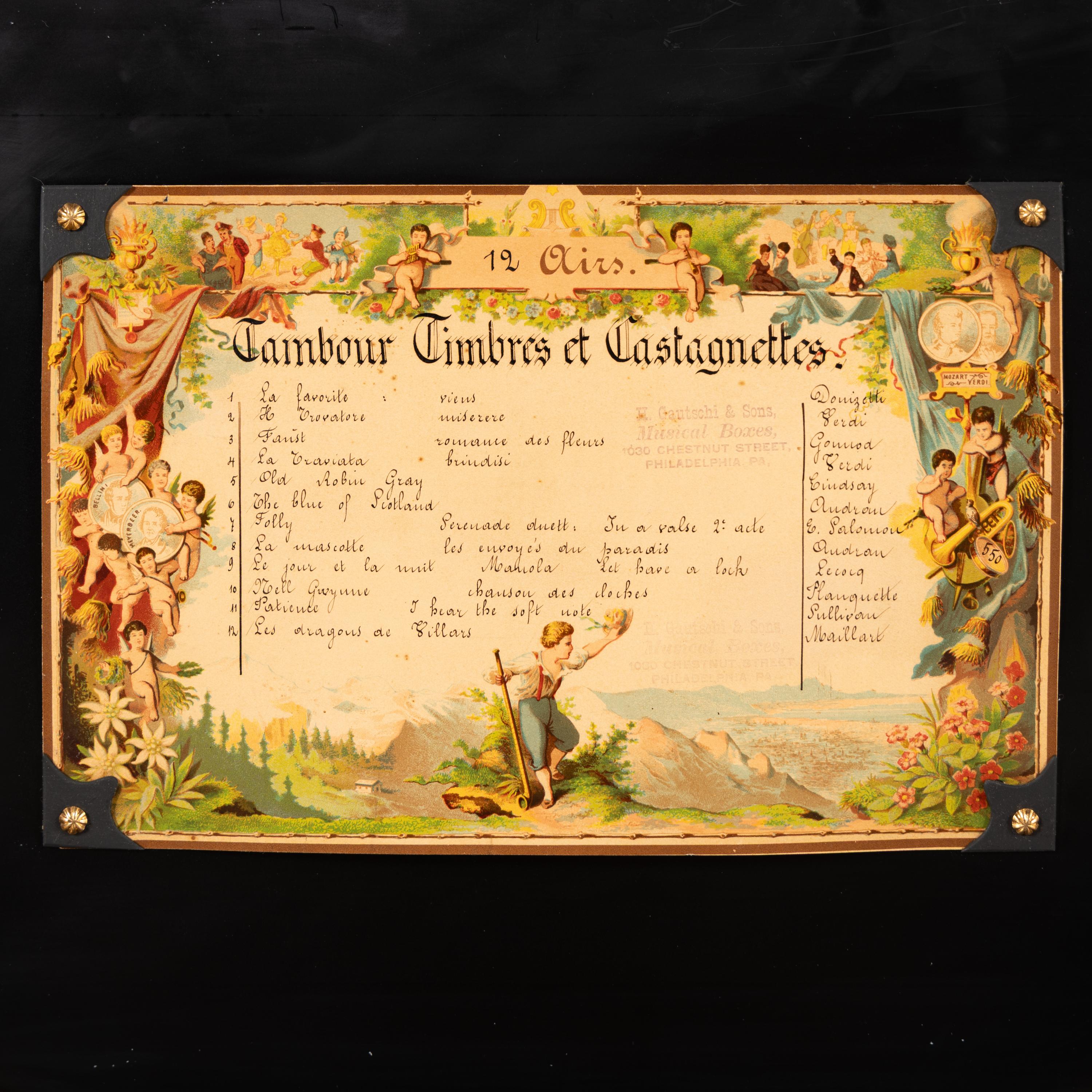 A Swiss "Bells in Sight" Cylinder Music Box