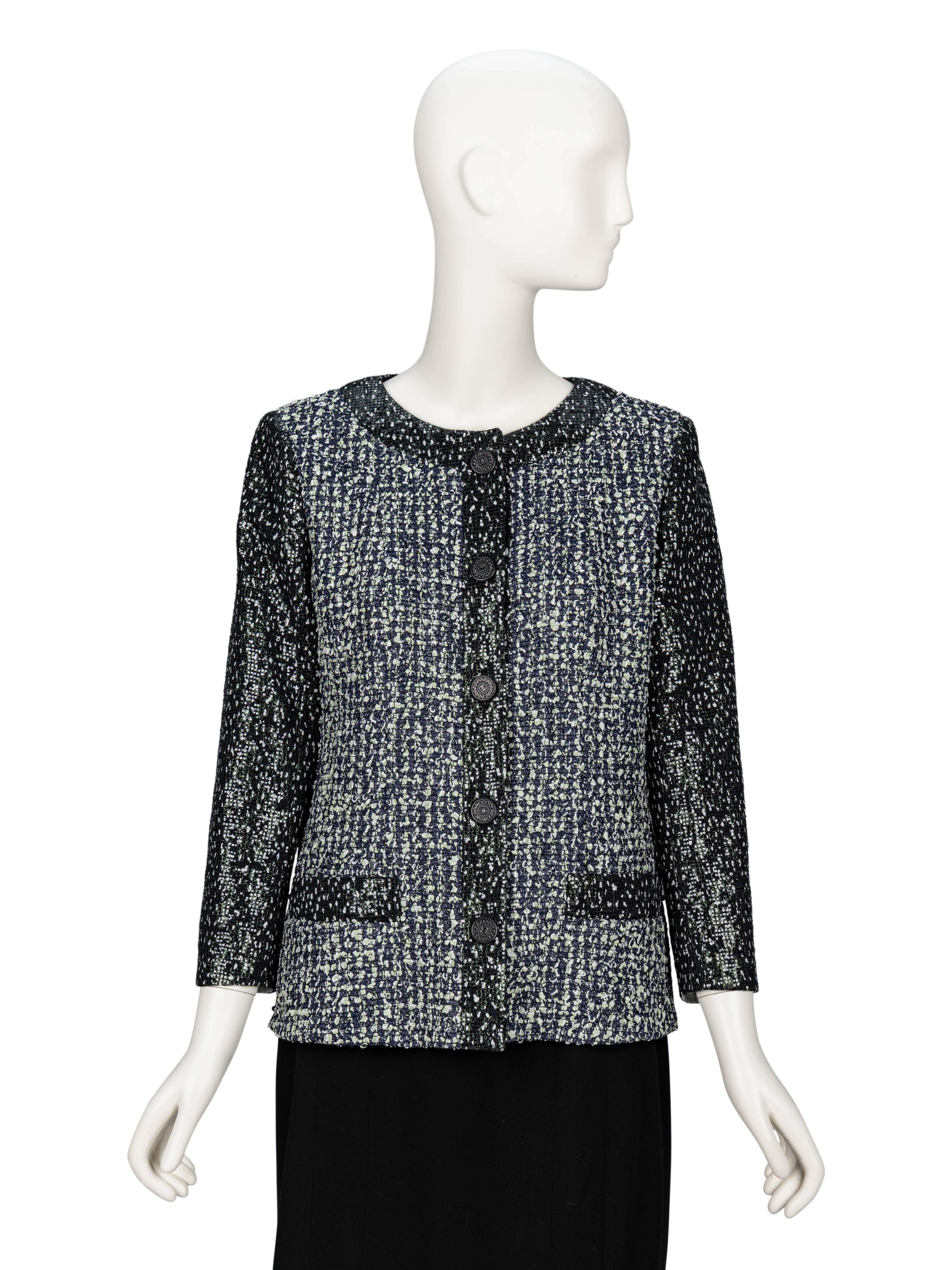 Chanel, Shimmery Two-Tone Cardigan Jacket