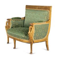 An Empire Style Giltwood Settee