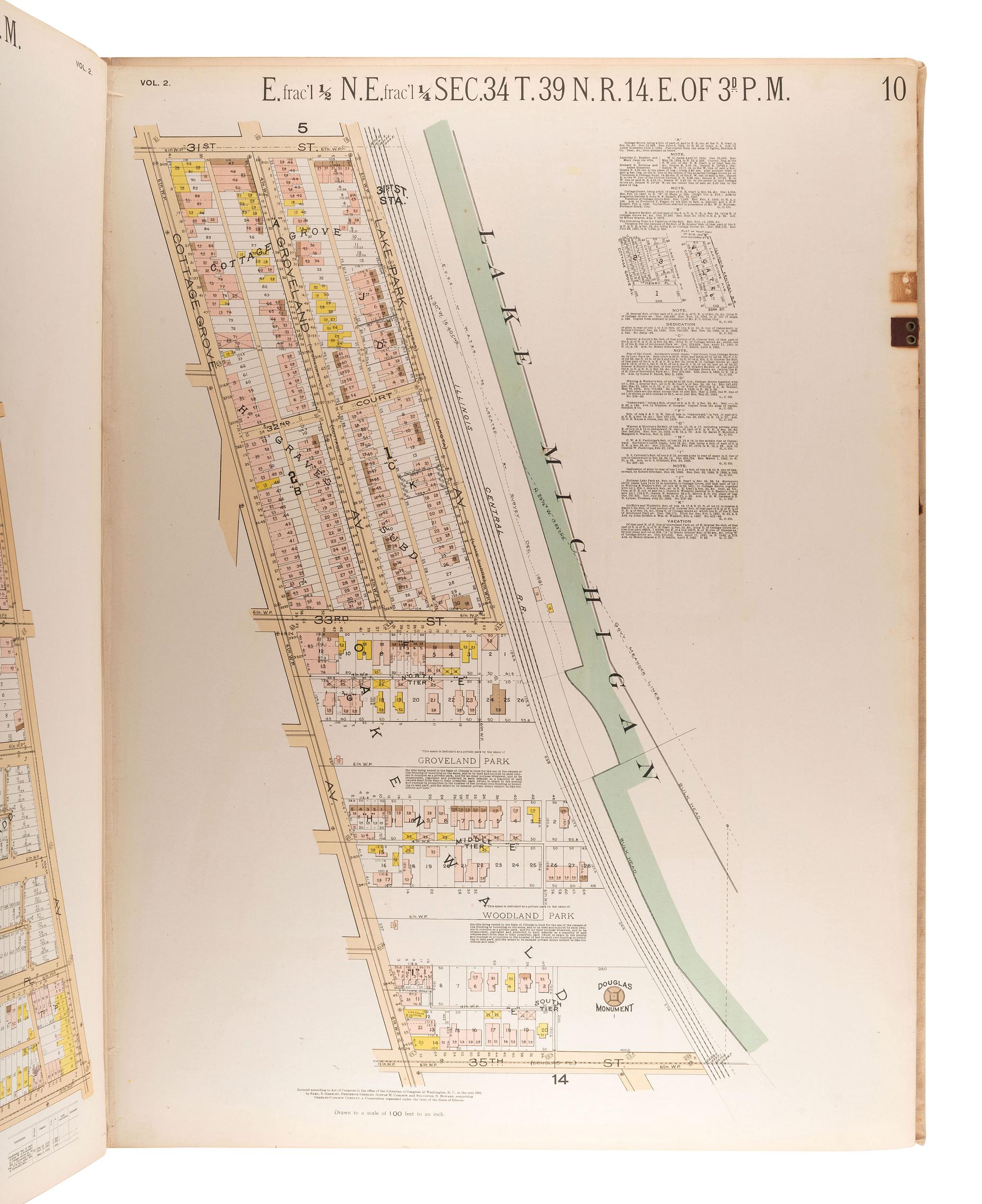 [CHICAGO]. Greeley-Carlson Company's Second Atlas of the City of Chicago. Chicago: R.R. & R.H. Donnelley, 1891-1892.