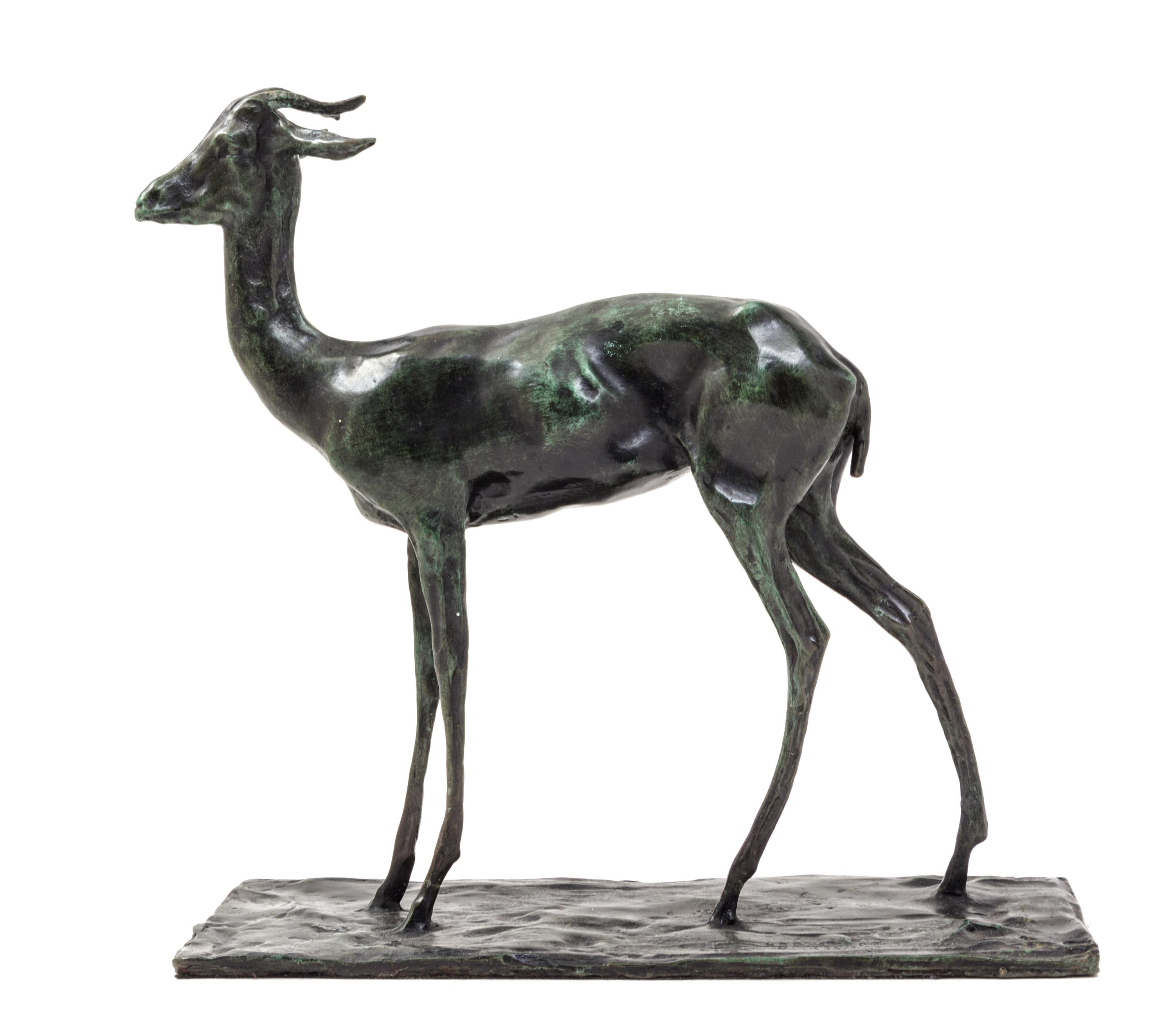 An Italian Bronze Figure, after Rembrandt Bugatti (1884-1916) Height 13 inches.