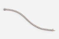 A 14K White Gold and Diamond Tennis Bracelet