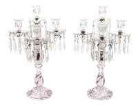 A Pair of Cut Glass Four-Light Candelabra Height 19 1/2 inches. — ATTRIBUTED TO BACCARAT