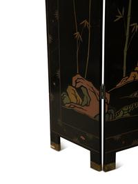 A Chinese Export Carved Lacquer Four-Panel Floor Screen
