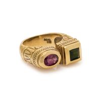 YELLOW GOLD AND TOURMALINE RING