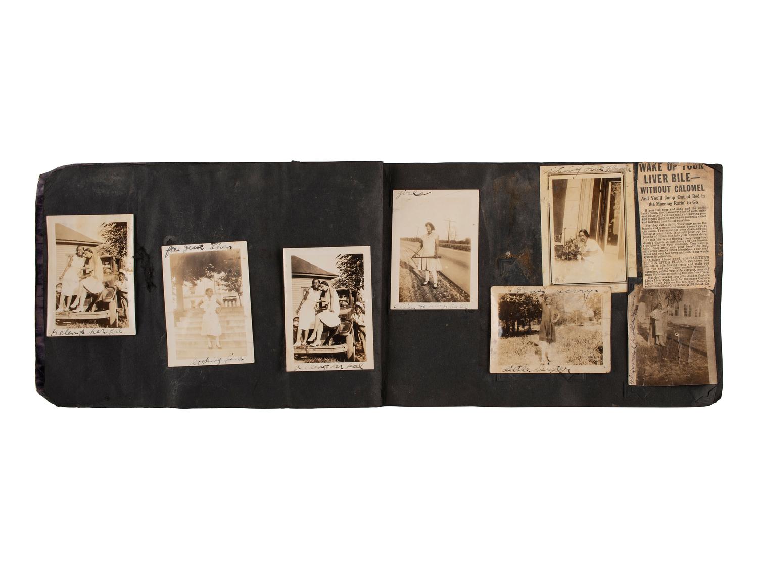 [EARLY PHOTO.] Album comp. by Helen Berry of Mt. Hope, MO, ft. photos of a Black family. Ca 1930s.