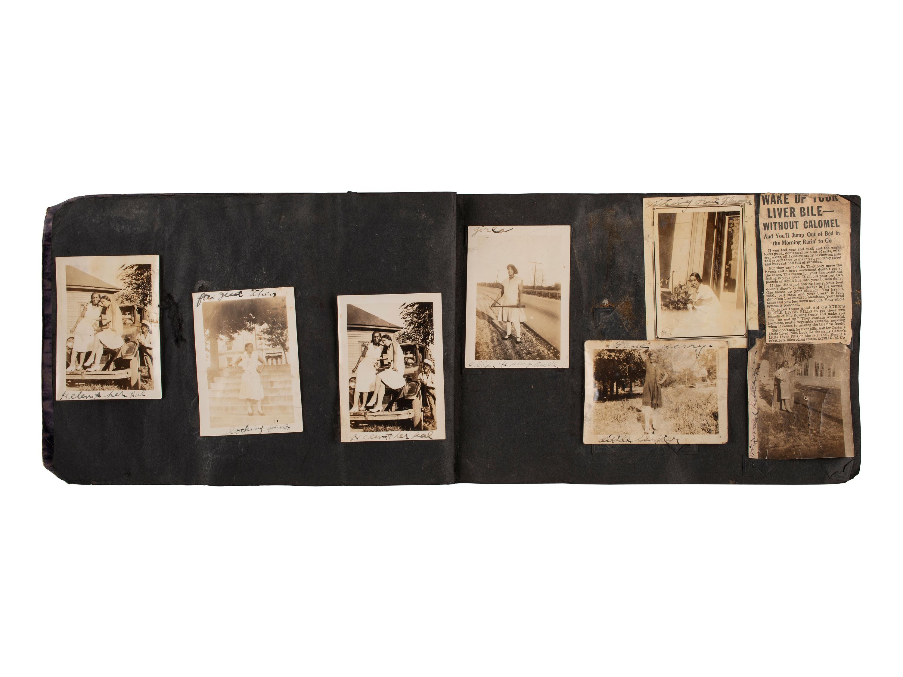[EARLY PHOTO.] Album comp. by Helen Berry of Mt. Hope, MO, ft. photos of a Black family. Ca 1930s.