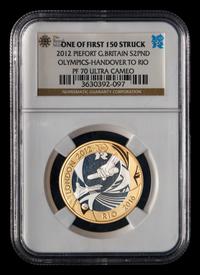 [GREAT BRITAIN] A 2012 Summer Olympiad Handover Commemorative: First Strike £2 Silver Proof (NGC PF70 Ultra Cameo)