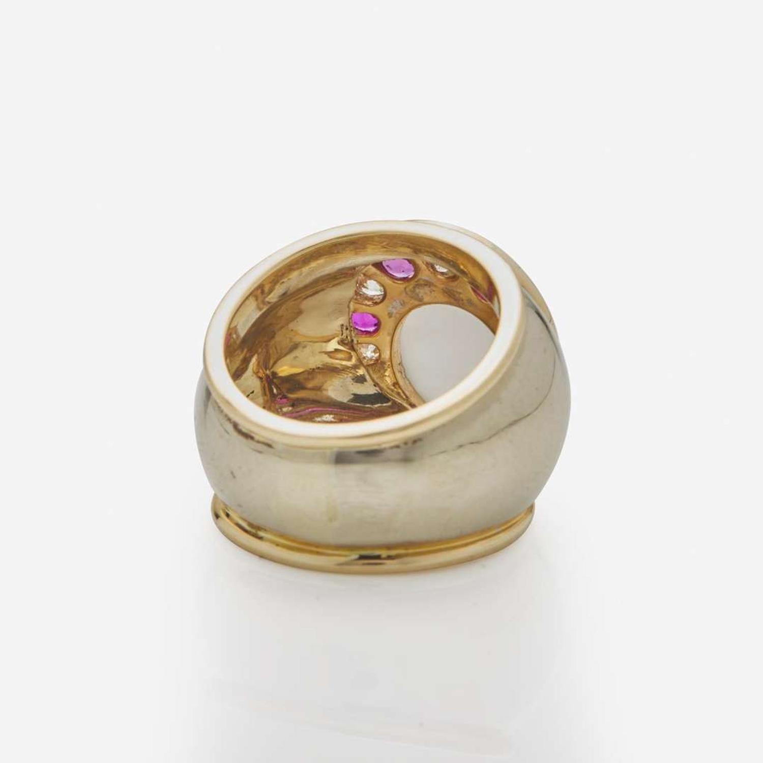 A 14K Yellow Gold and Gemstone Ring