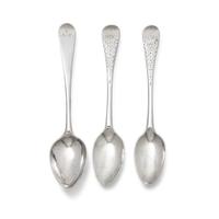 A Group of Three Coin Silver Tea and Coffee Spoons