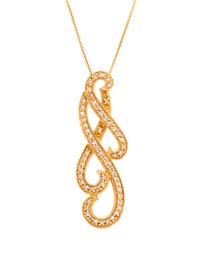 A 14 Karat Yellow Gold and Diamond Pendant/Necklace,