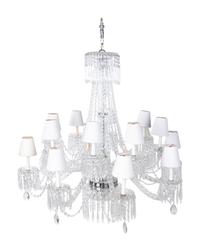 A Pair of Cut Glass Sixteen-Light Chandeliers