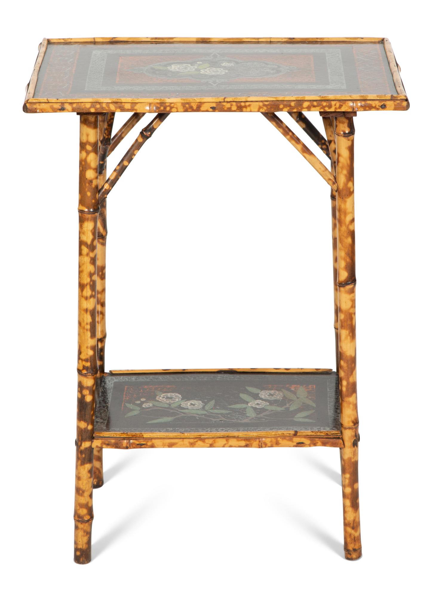 An English Lacquer and Bamboo Side Table