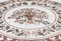 An Italian Baroque Style Giltwood Table Base with an Associated Scagliola Top