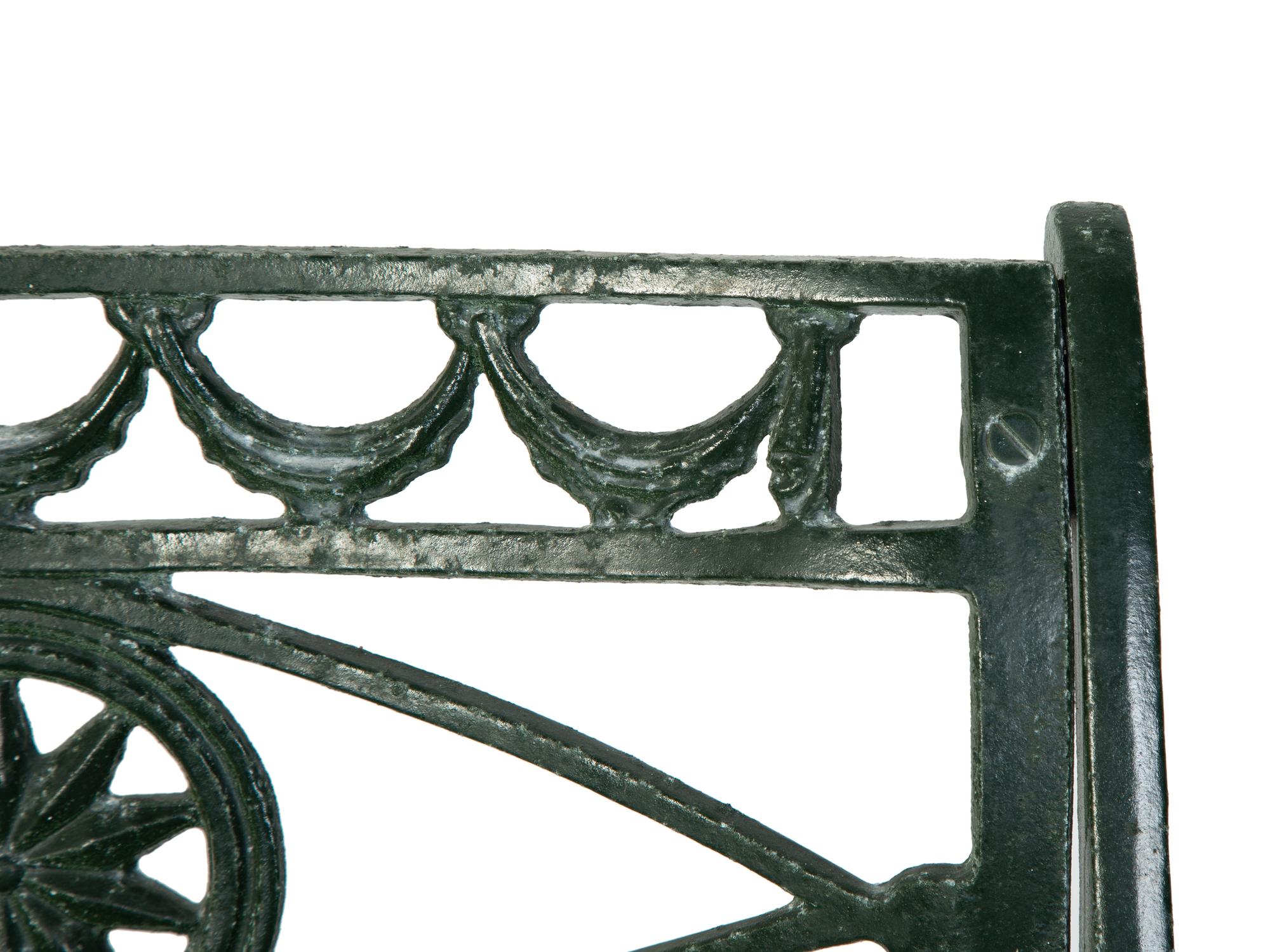 Three English Painted Cast Iron Garden Chairs — 20TH CENTURY