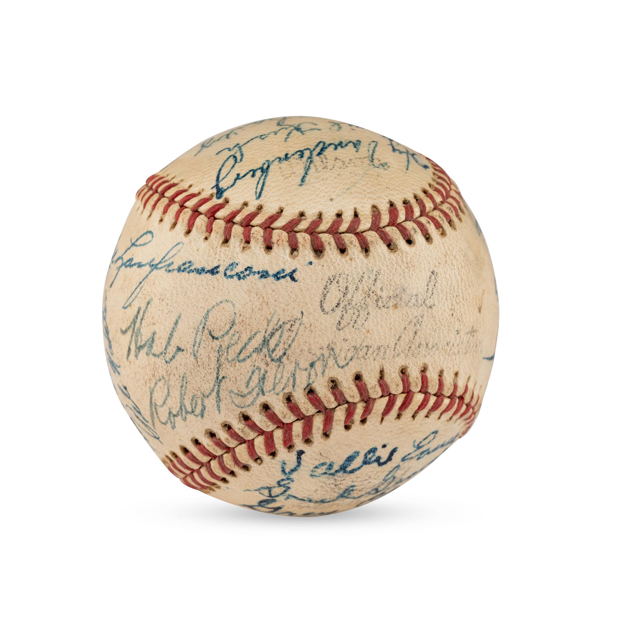 A 1942 Milwaukee Brewers Team Signed Autograph Baseball
