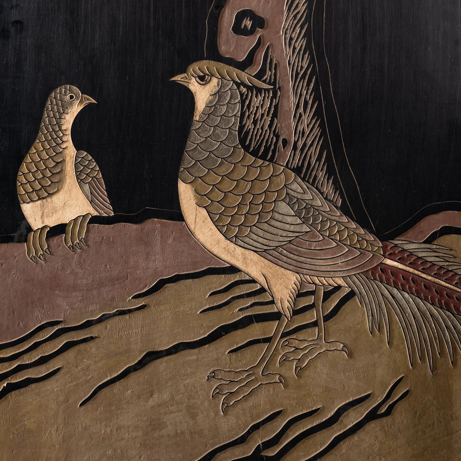A Chinese Lacquer Twelve-Panel Floor Screen
