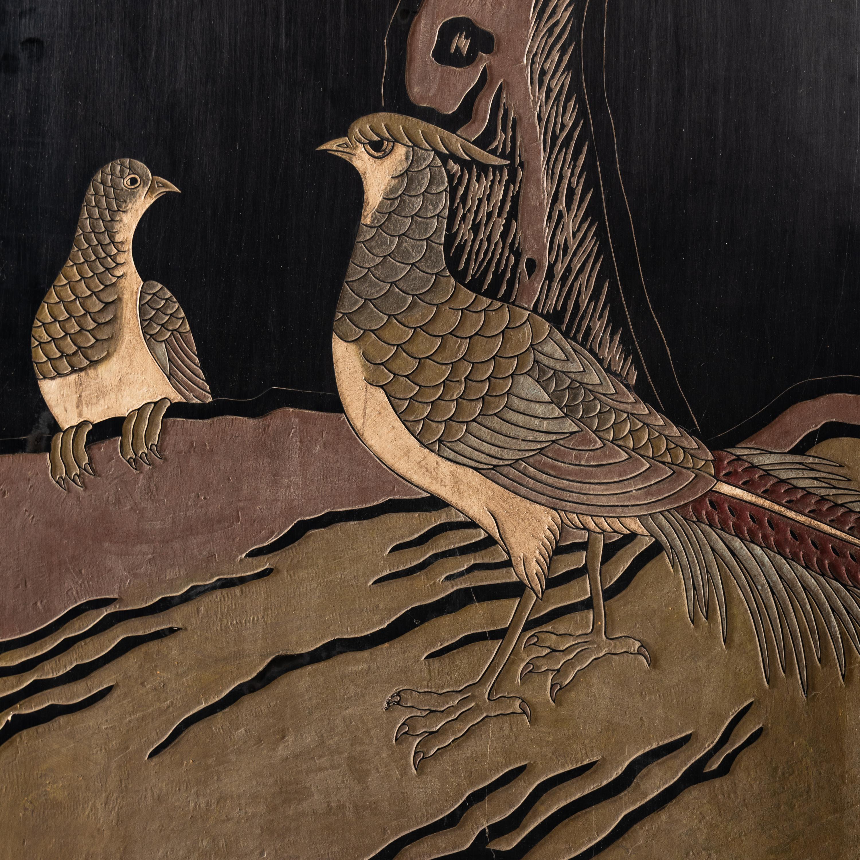 A Chinese Lacquer Twelve-Panel Floor Screen