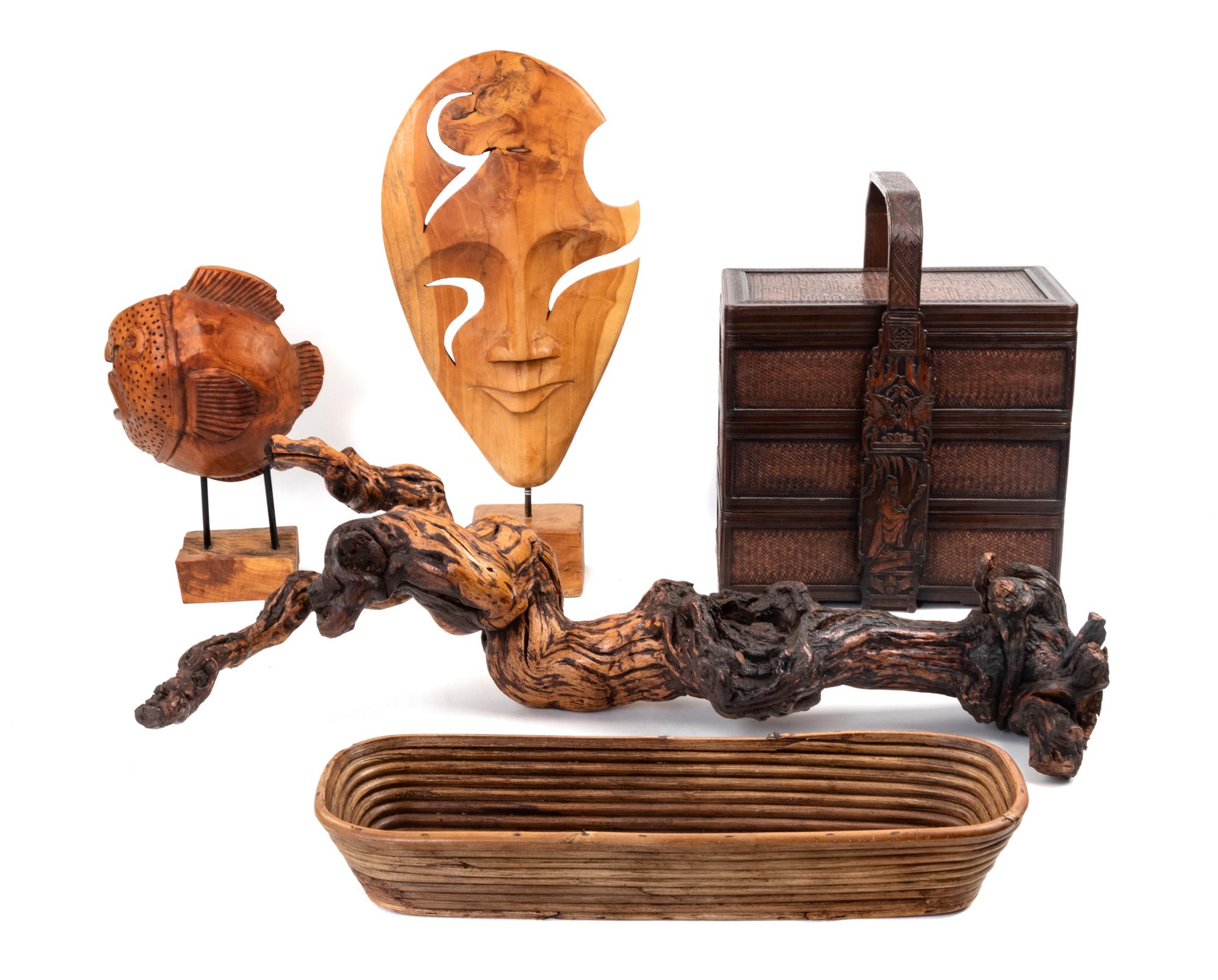 Five Decorative Wood Objects