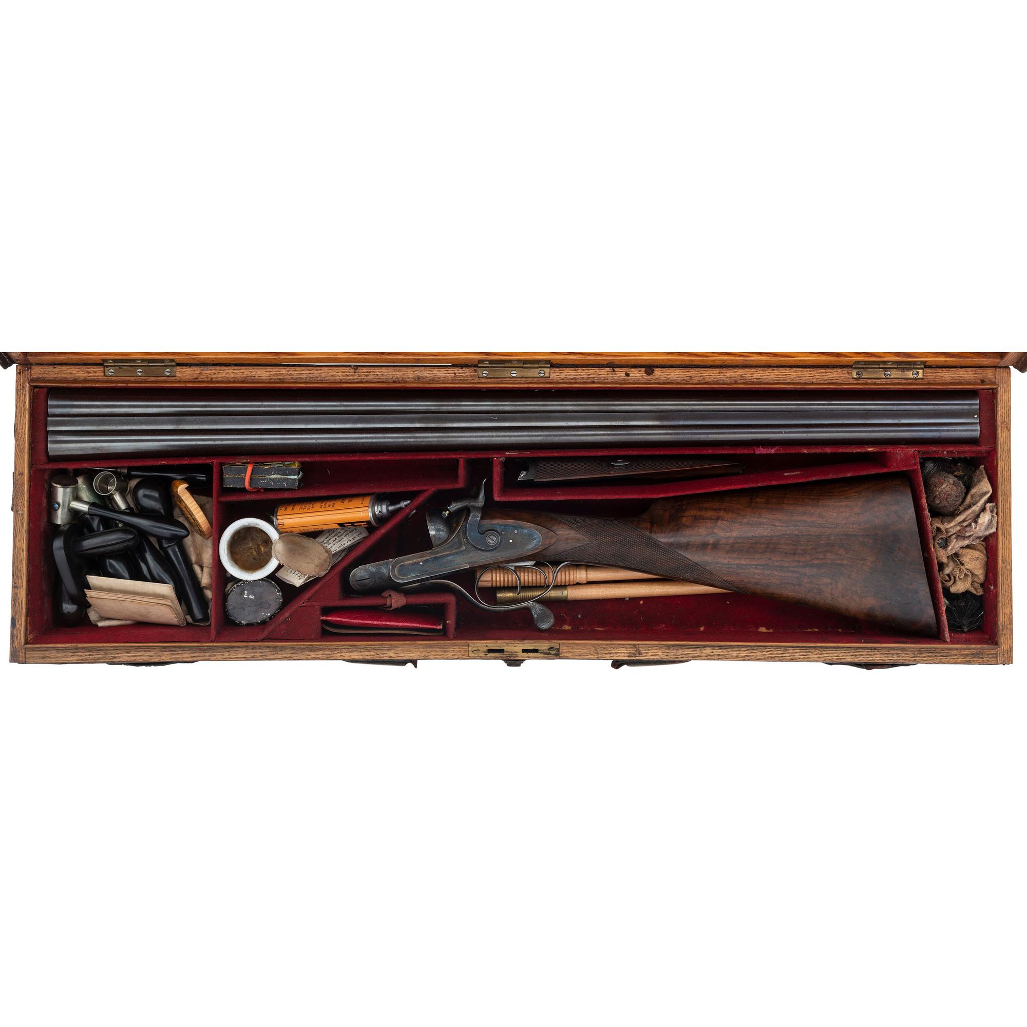 Purdey Hammer Gun 8 Gauge with Makers Case and Accessories