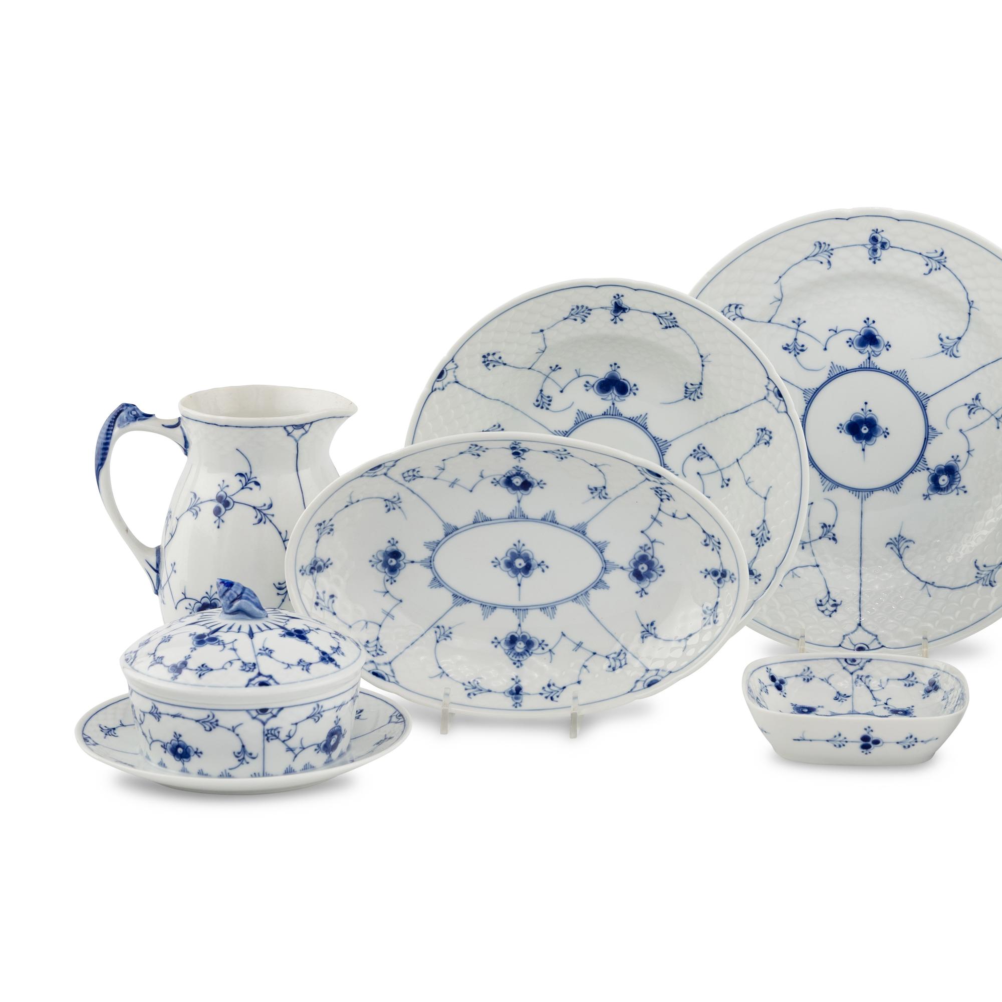 A Bing and Grondahl Blue Lace Porcelain Table Service