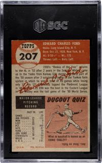 A 1953 Topps Whitey Ford Baseball Card No. 207 (SGC 5 EX)