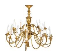 A Twenty-One Light Neoclassical Style Gilt Metal Chandelier