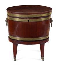 A George III Brass Banded Mahogany Cellarette