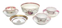 A Collection of Chinese Export Porcelain Table Articles Width of first 6 inches.