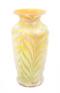 An American Studio Glass Vase, Lundberg Studios Height 10 3/4 inches.