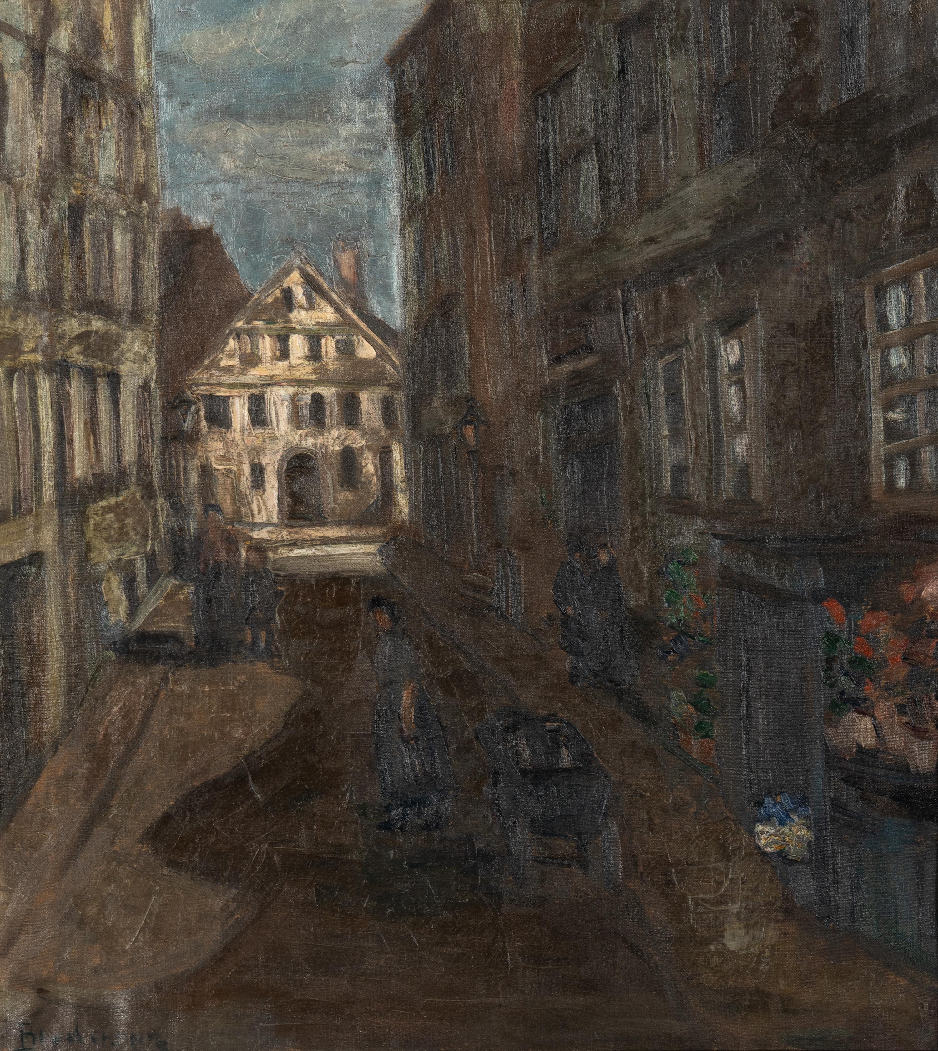 Artist Unknown 20th Century — European Street Scene