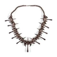 A Silver and Turquoise Peyote Bird Necklace