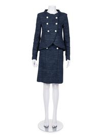Chanel Tweed Double Breasted Skirt Suit, 1990-2000s