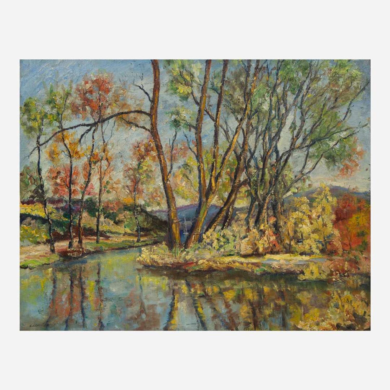 Clarence Ira Driesback (American, 1903-2001) Jordan Creek; together with Fall Woods