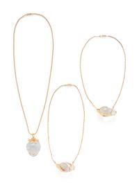 STEUBEN, COLLECTION OF YELLOW GOLD AND GLASS PENDANT NECKLACES