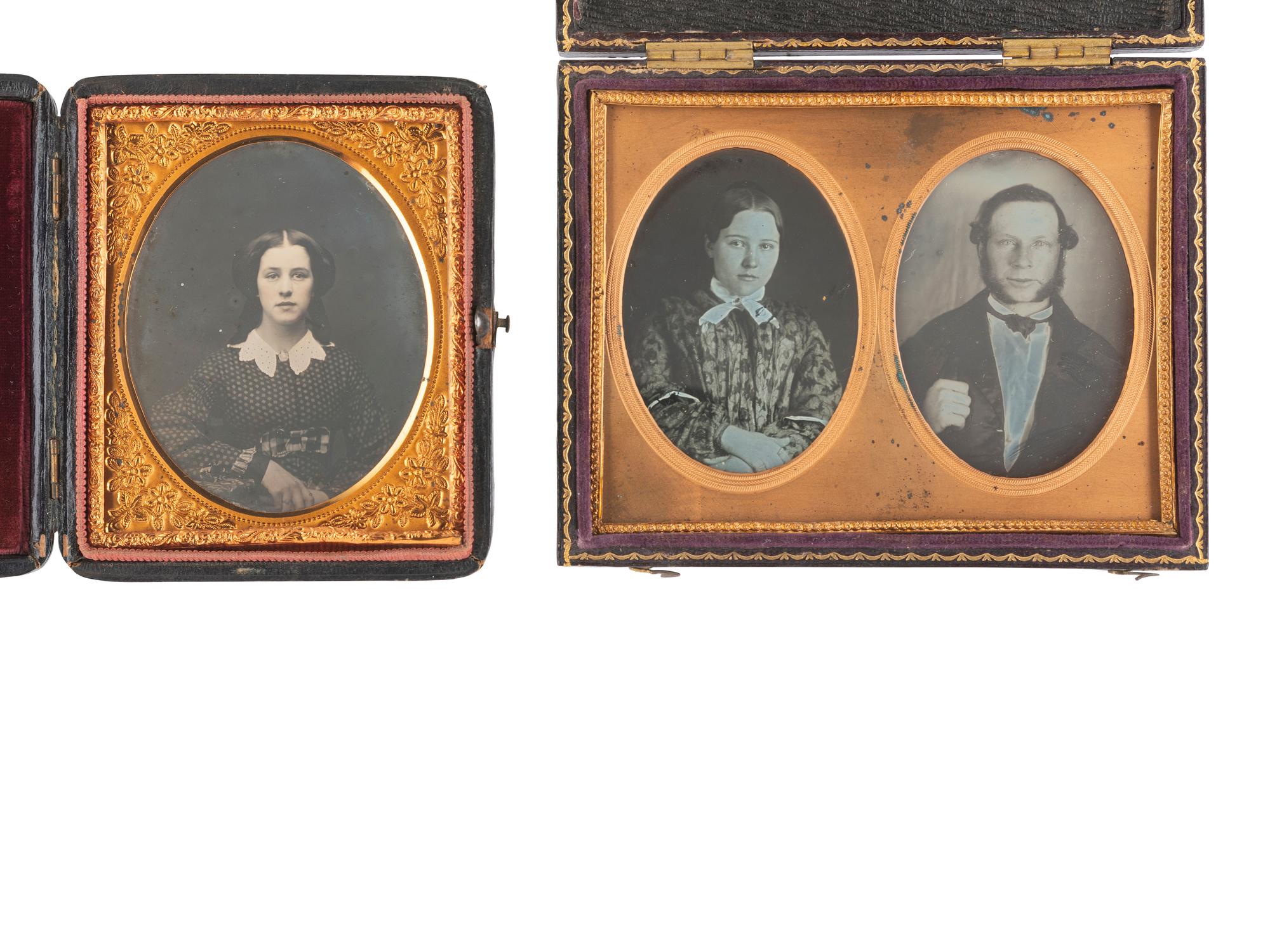 [EARLY PHOTOGRAPHY]. 12 daguerreotypes having interesting housings or attributes.