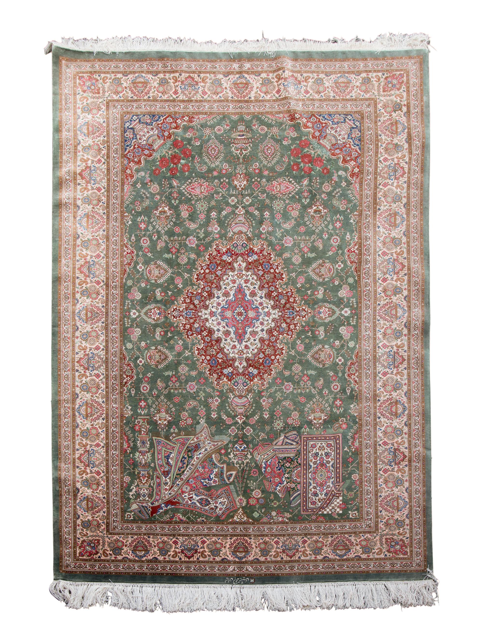 A Tabriz Silk and Wool Rug