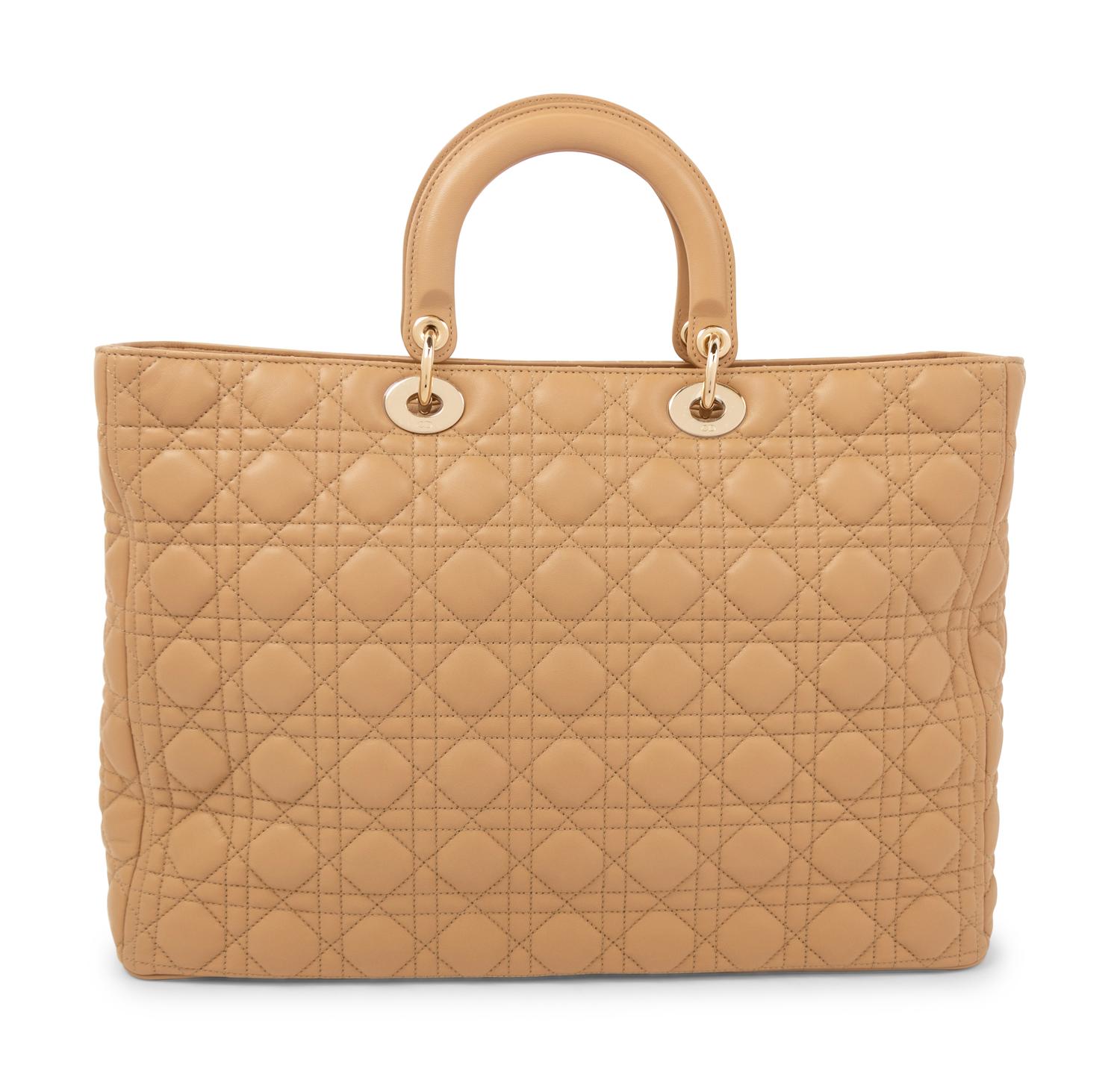 Christian Dior Tan Cannage Large Lady Dior Bag, 2010