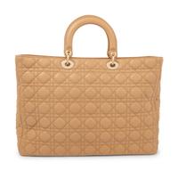 Christian Dior Tan Cannage Large Lady Dior Bag, 2010