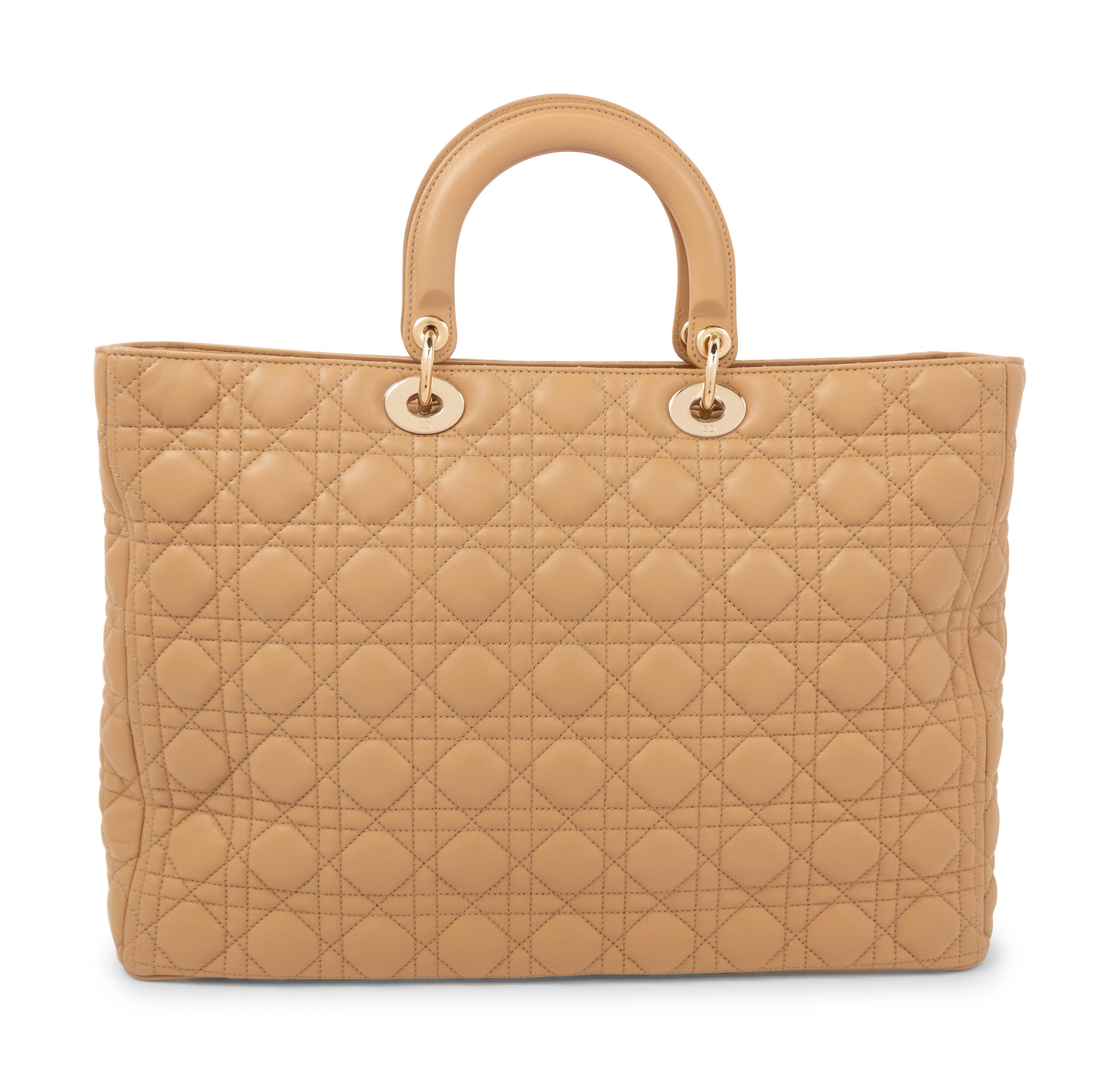 Christian Dior Tan Cannage Large Lady Dior Bag, 2010