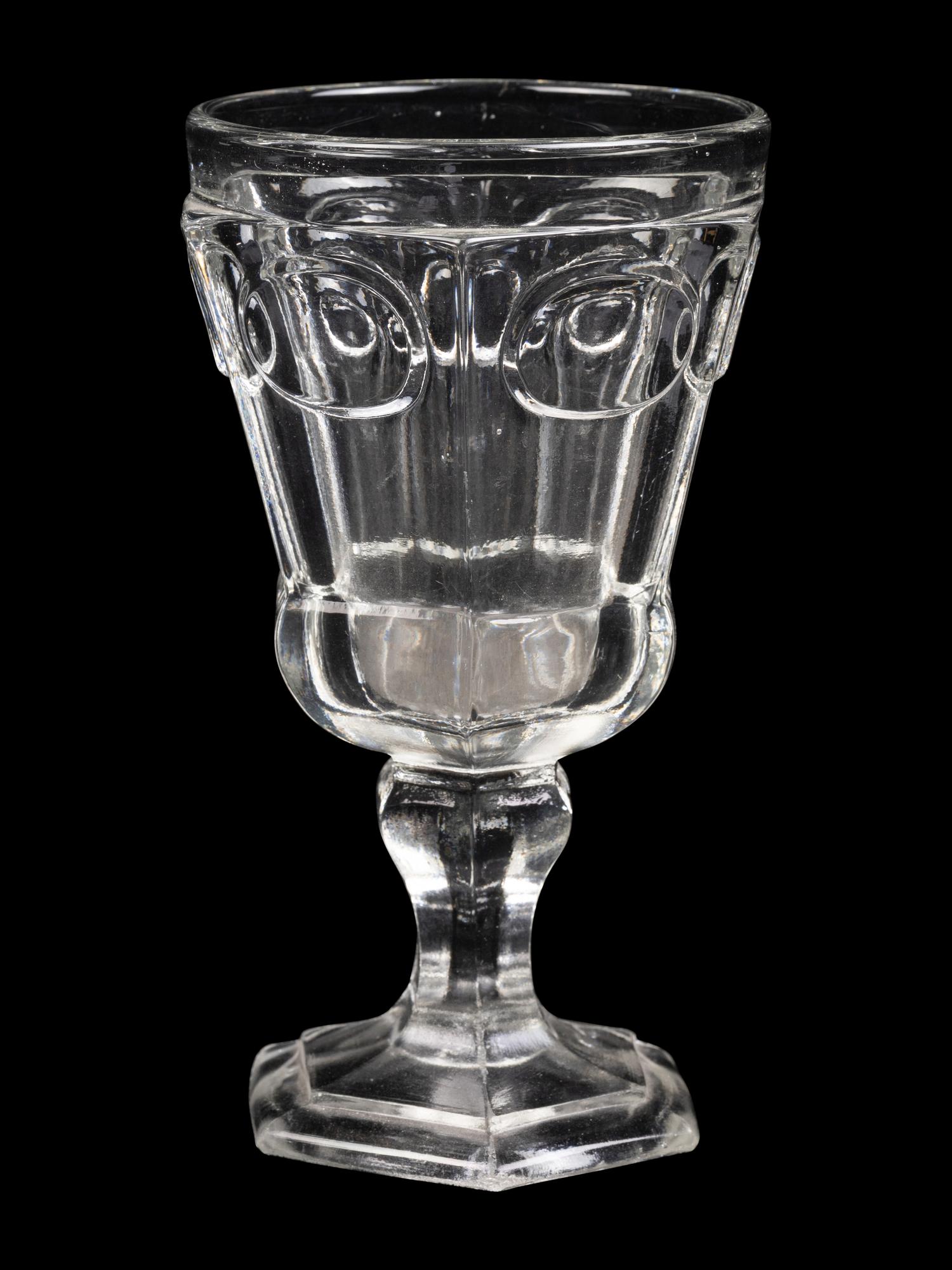 A Set of Five Russian Molded Glass Goblets