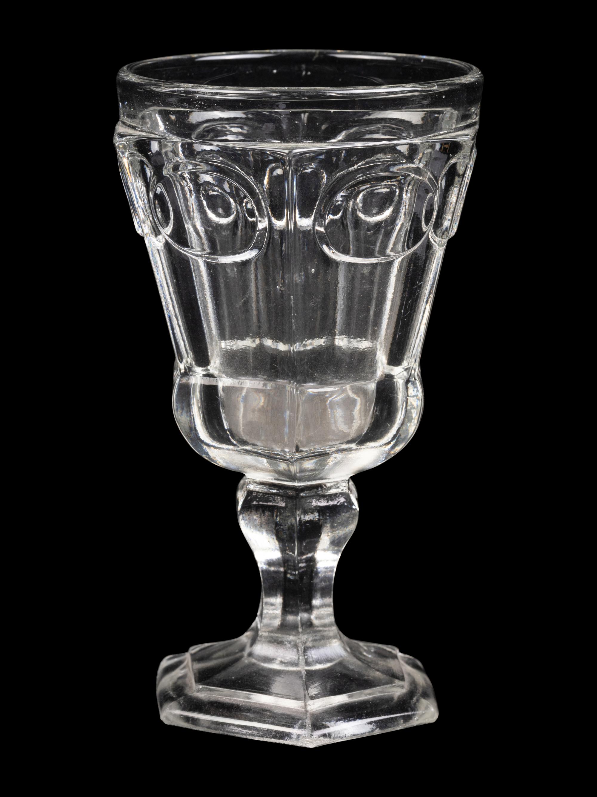 A Set of Five Russian Molded Glass Goblets