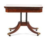 An American Classical Style Mahogany Banded Game Table Height 28 x width 36 x depth 18 inches. — LATE 19TH CENTURY