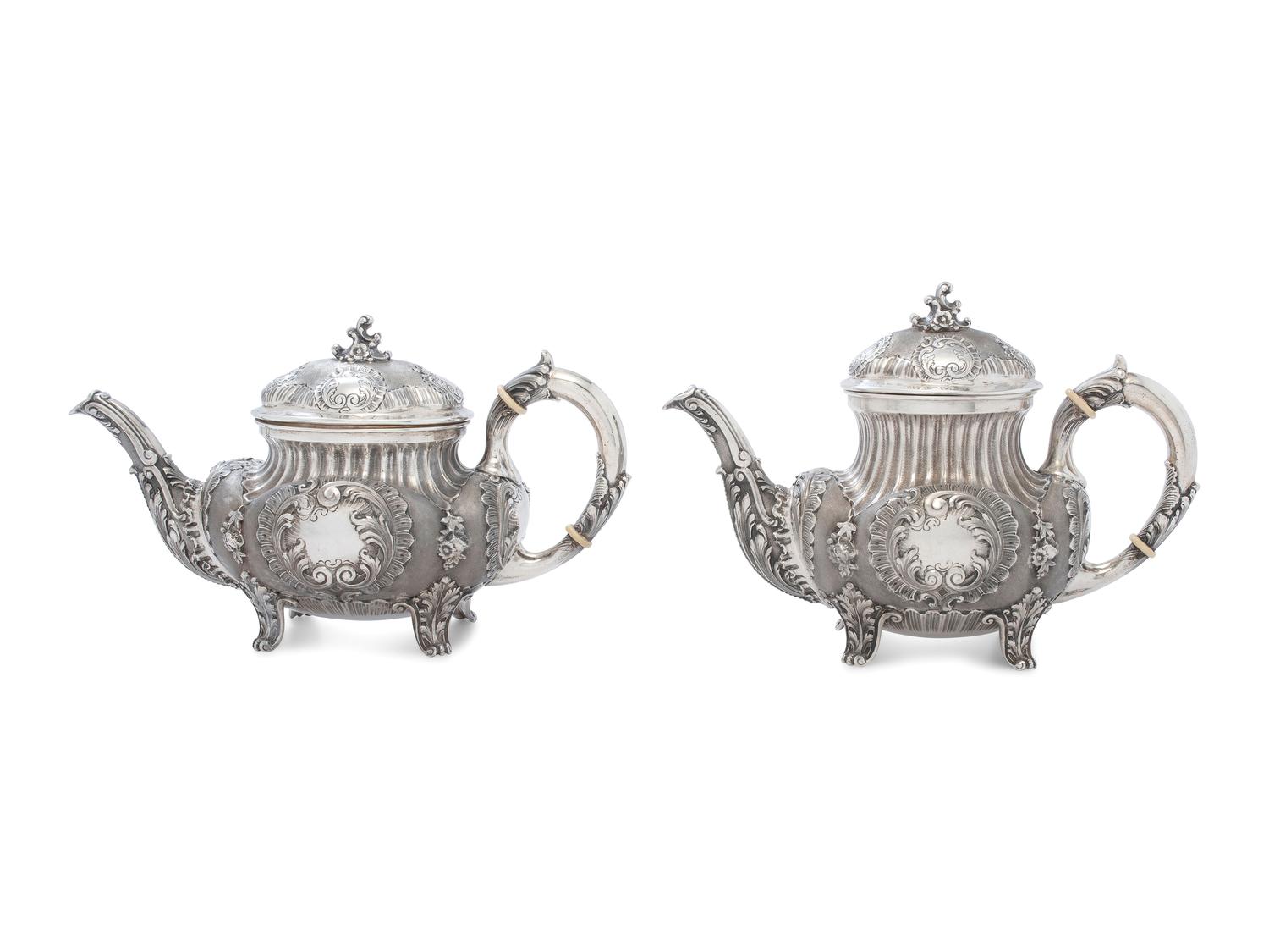 An Italian Silver Four-Piece Tea Service