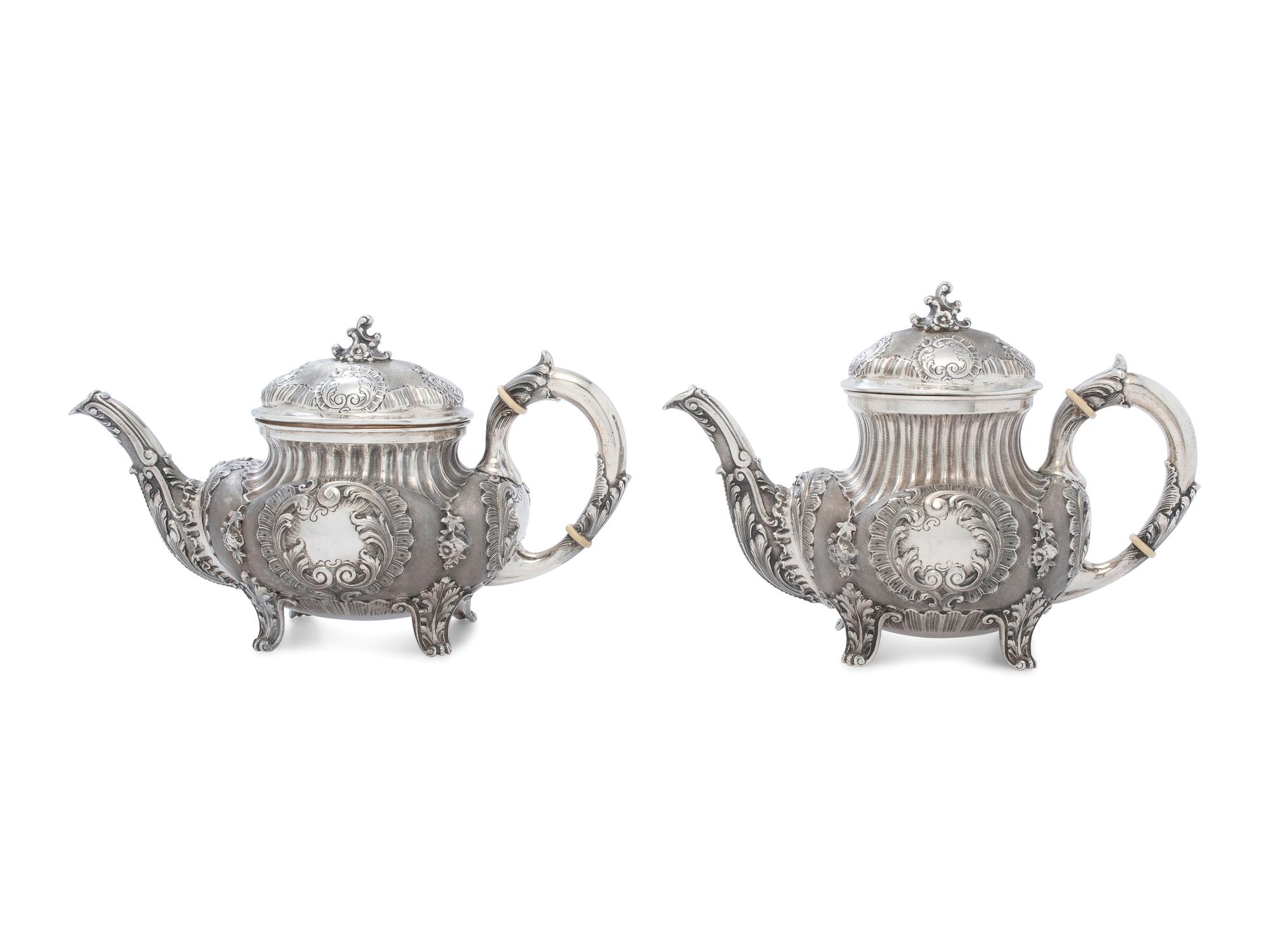 An Italian Silver Four-Piece Tea Service