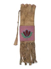 Plains Cree Beaded Hide Tobacco Bag