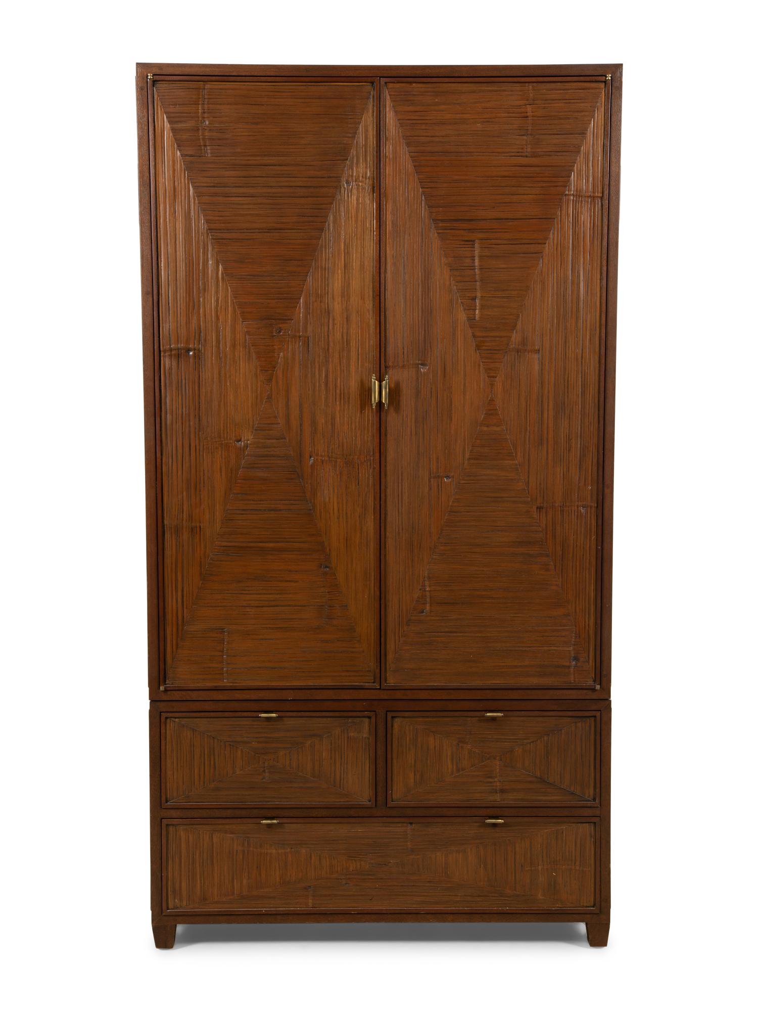 A McGuire Faux-Bamboo Armoire