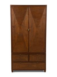 A McGuire Faux-Bamboo Armoire